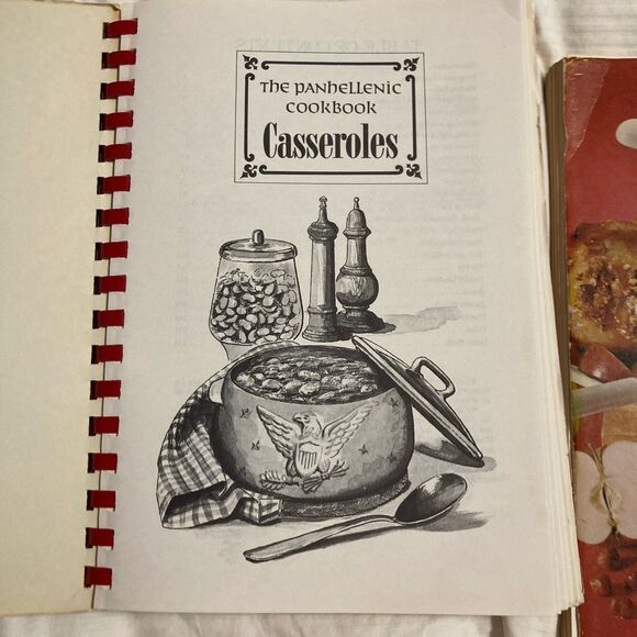 The Panhellenic Cookbook CASSEROLES 1970 VINTAGE Spiral 2000+ Recipes - Picture 2 of 6